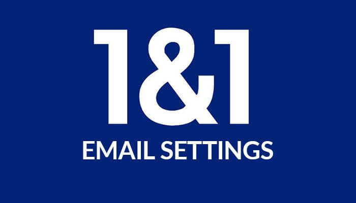 1-and-1 email settings